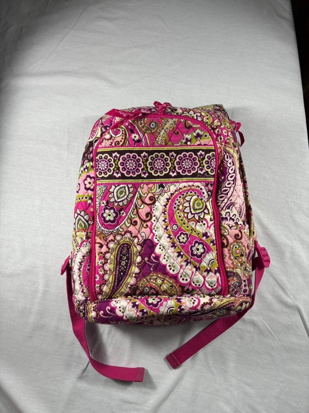 Rare Vera Bradley Very Berry Paisley Backpack School Travel Large Laptop Bag EUC - Picture 10 of 10